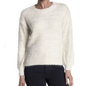 Philosophy Boucle Popcorn Knit Textured Cream Cozycore Crew Neck Sweater SZ M